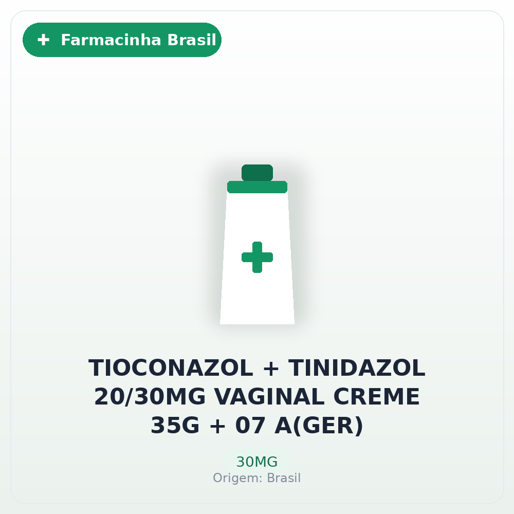 TIOCONAZOL + TINIDAZOL 20/30MG VAGINAL CREME 35G + 07 A(GER)