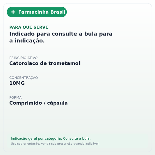 Toragesic Sl 10mg 20 Comprimidos - ficha