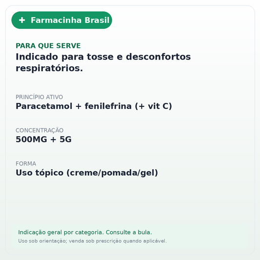 VICK PYRENA BOX 500MG SABOR MEL E LIMAO 5 ENVELOPES 5G - ficha