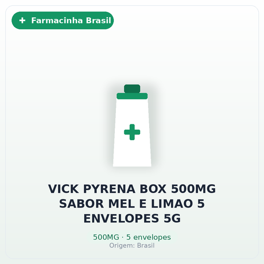 VICK PYRENA BOX 500MG SABOR MEL E LIMAO 5 ENVELOPES 5G