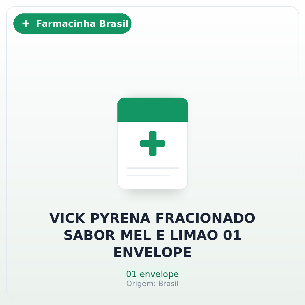 VICK PYRENA FRACIONADO SABOR MEL E LIMAO 01 ENVELOPE
