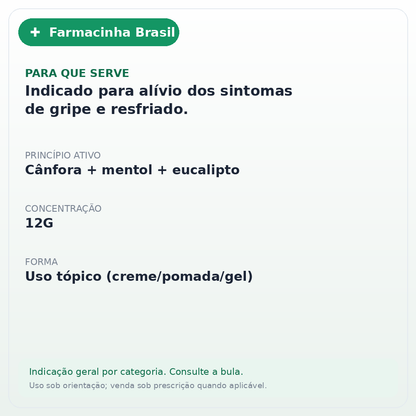 VICK VAPORUB POMADA 12G - ficha