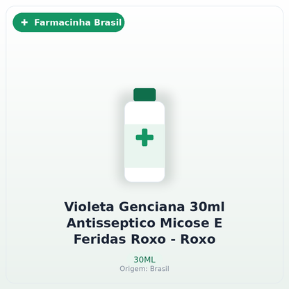 Violeta Genciana 30ml Antisseptico Micose E Feridas Roxo - Roxo