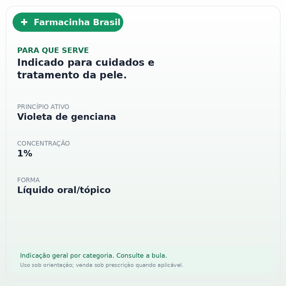 Violeta Genciana 30ml Solucao 1% Uniphar - ficha