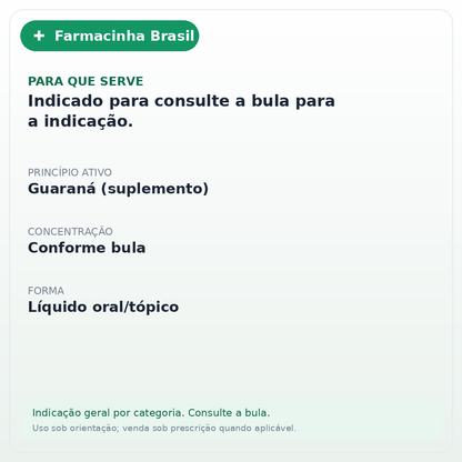 Xarope De Guarana - Satere Mawe 500ml - ficha