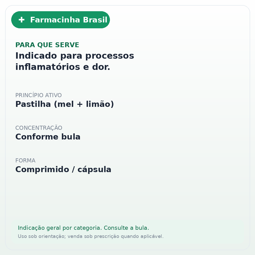 BENALET MEL E LIMAO 12 PASTILHAS - ficha