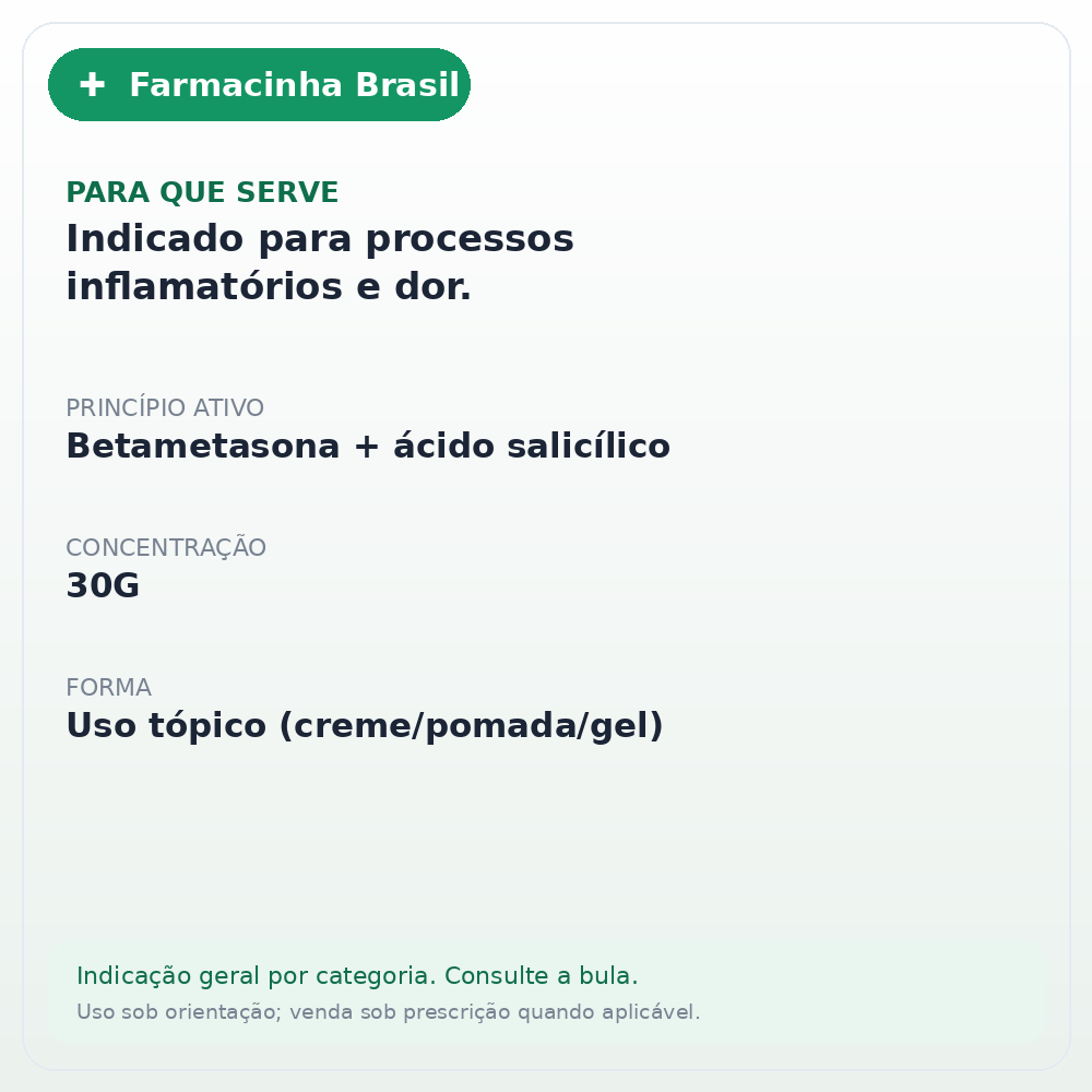 BETAMETASONA+AC SALICILICO POMADA 30G EMS - ficha