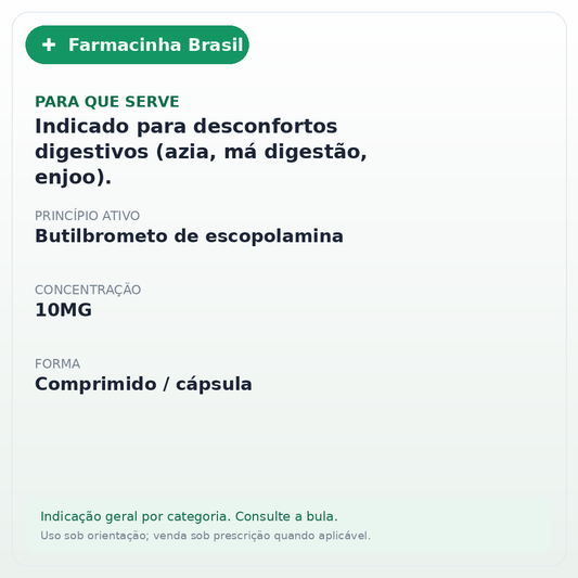 BUSCOPAN 10MG 20 COMPRIMIDOS - ficha
