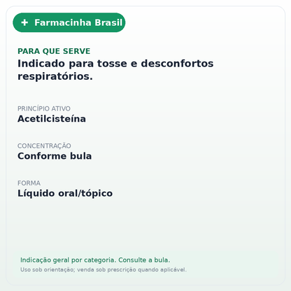 ACETILCISTEINA XPE INF 120ML EMS - ficha
