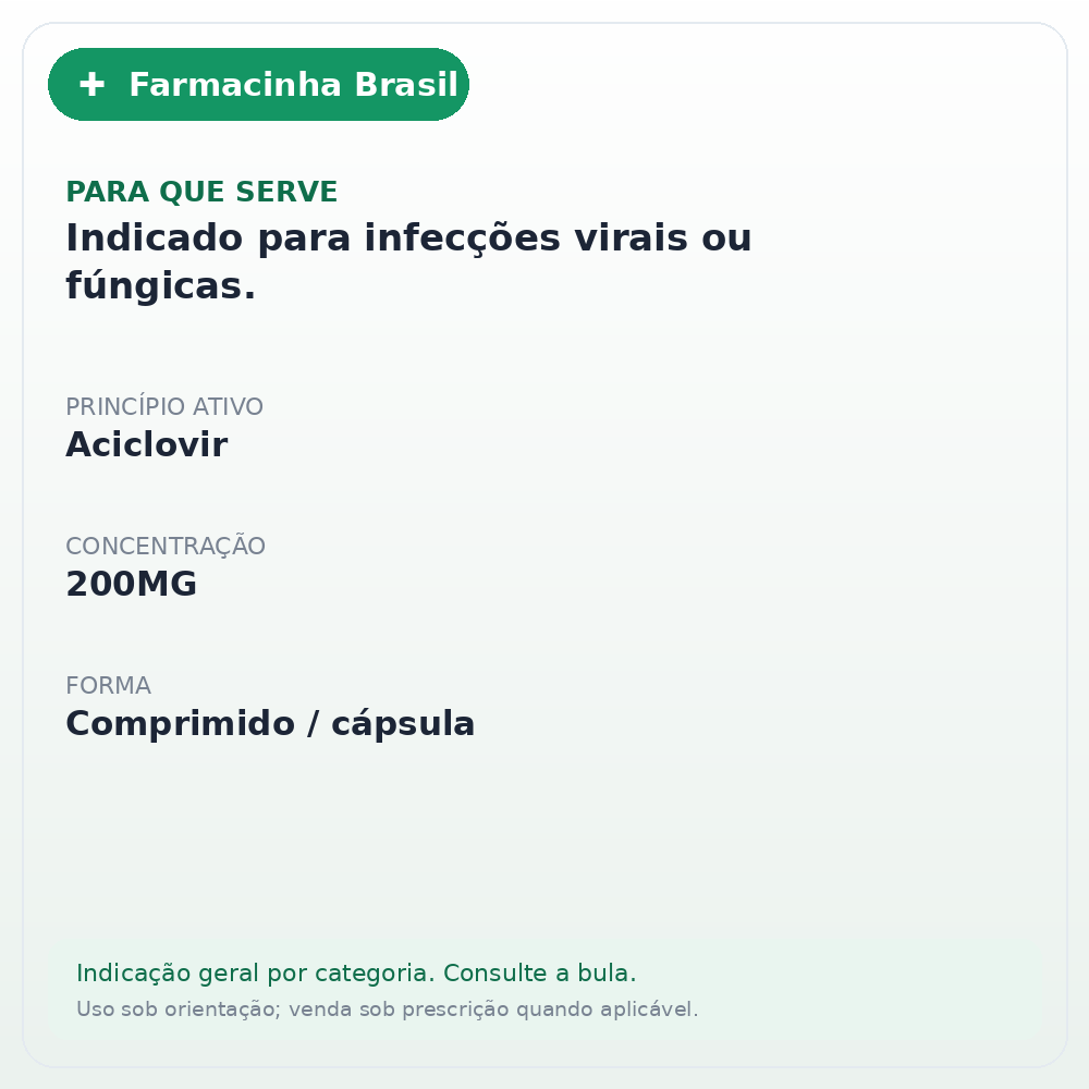 ACICLOVIR 200MG 25 COMPRIMIDOS(EUR) - ficha
