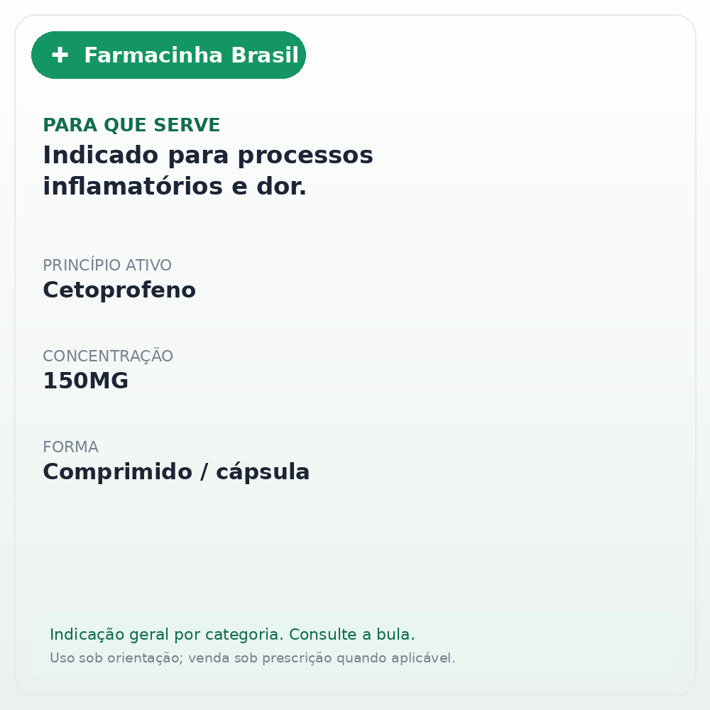 CETOPROFENO 150MG C/10 COMP EUROFARMA - ficha