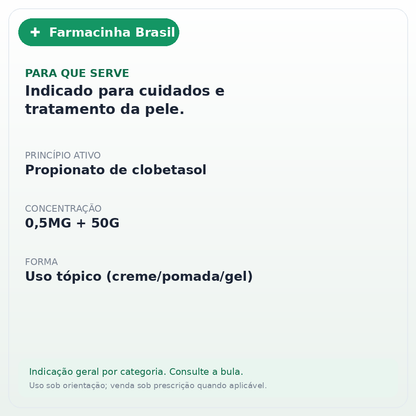 CLOBETASOL PROP 0,5MG/G SOL CAP 50G GEN PRAT - ficha