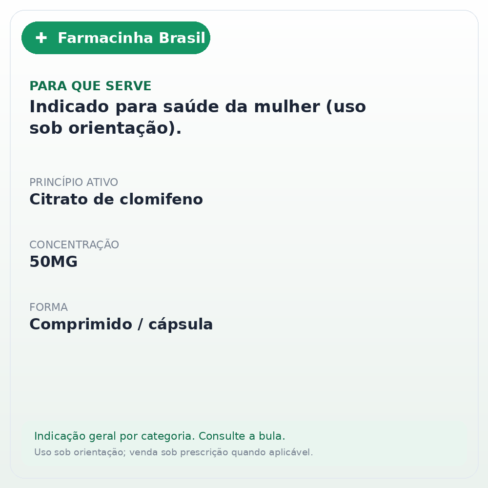 CLOMID 50MG 10 COMPRIMIDOS - ficha